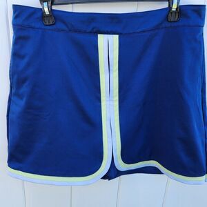 Lady Hagen Sz 12 Womens Golf Skort Skirt Blue Side Pockets Back Pocket Zipper